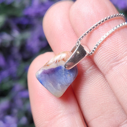 Blue Richterite & Sugilite Pendant