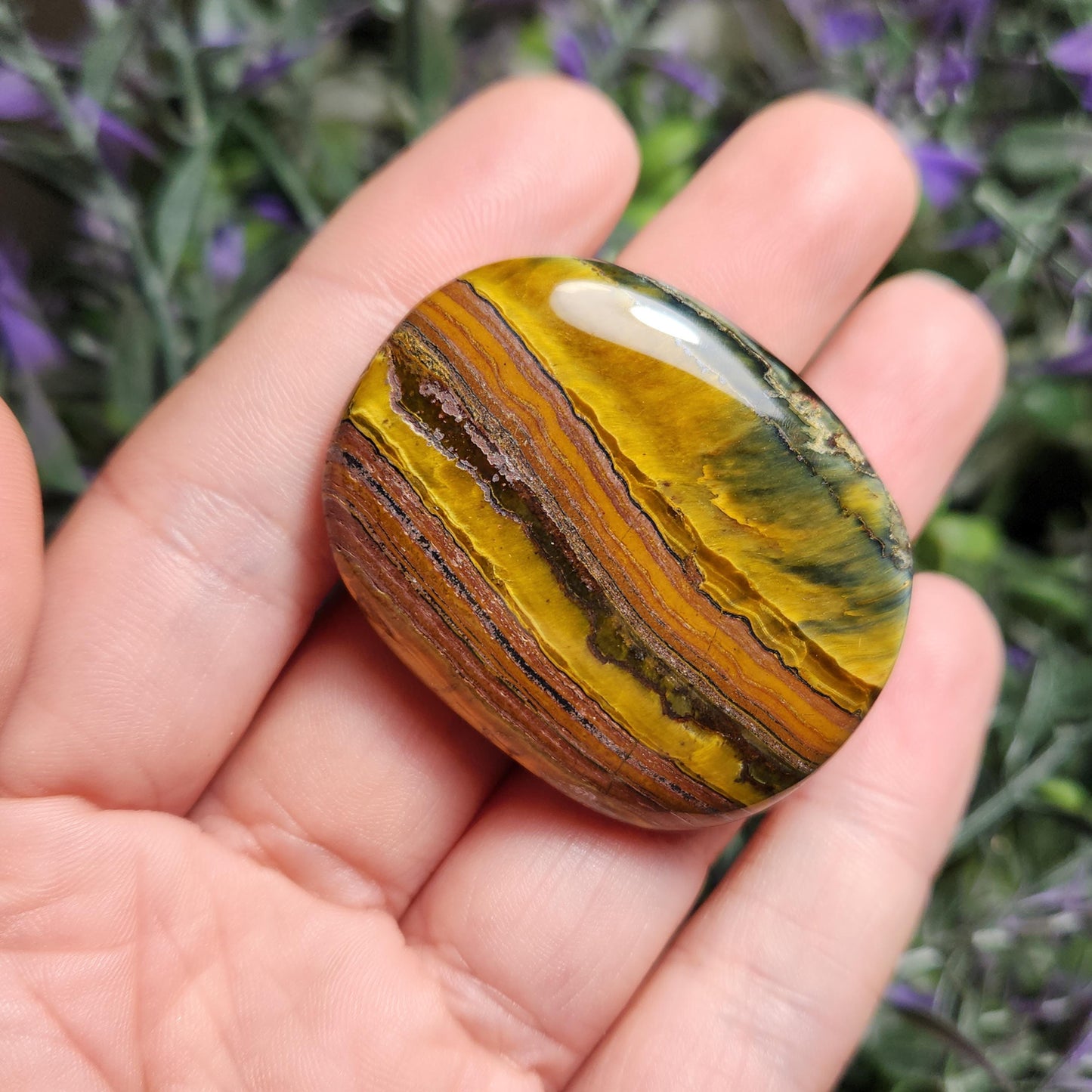 Tiger Iron Palm Stone Crystal (1.25"+), Tigers Eye Polished Specimen