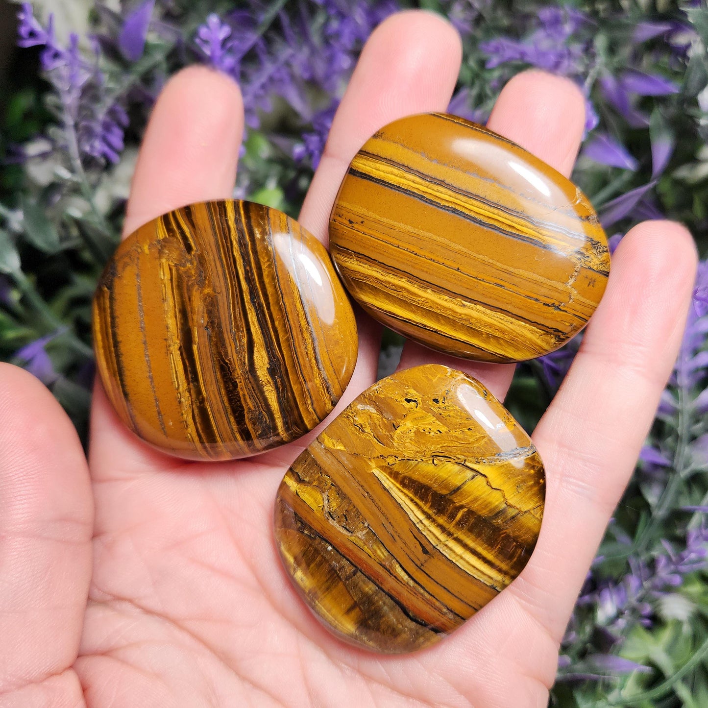 Tiger Iron Palm Stone Crystal (1.25"+), Tigers Eye Polished Specimen