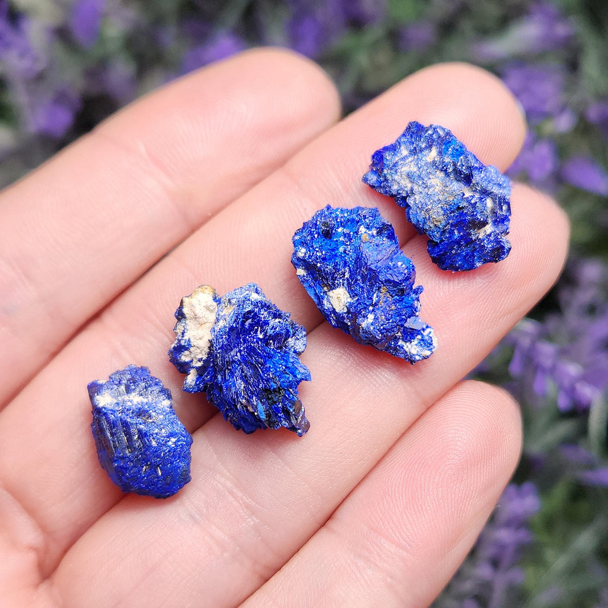 Azurite Crystal Specimen from Morocco, Druzy Terminated Blue Azurite Stone