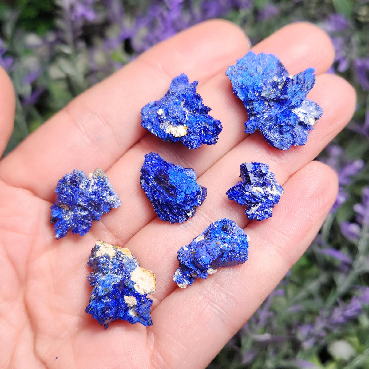 Azurite Crystal Specimen from Morocco, Druzy Terminated Blue Azurite Stone
