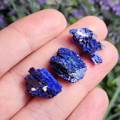 Azurite Crystal Specimen from Morocco, Druzy Terminated Blue Azurite Stone