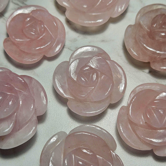 Rose Quartz Flower Carving