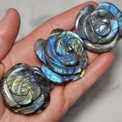 Labradorite Flower Carving