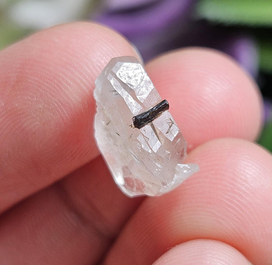 Clear Topaz with Tourmaline Blades – Rare Pakistan Raw Crystal Specimen Combo