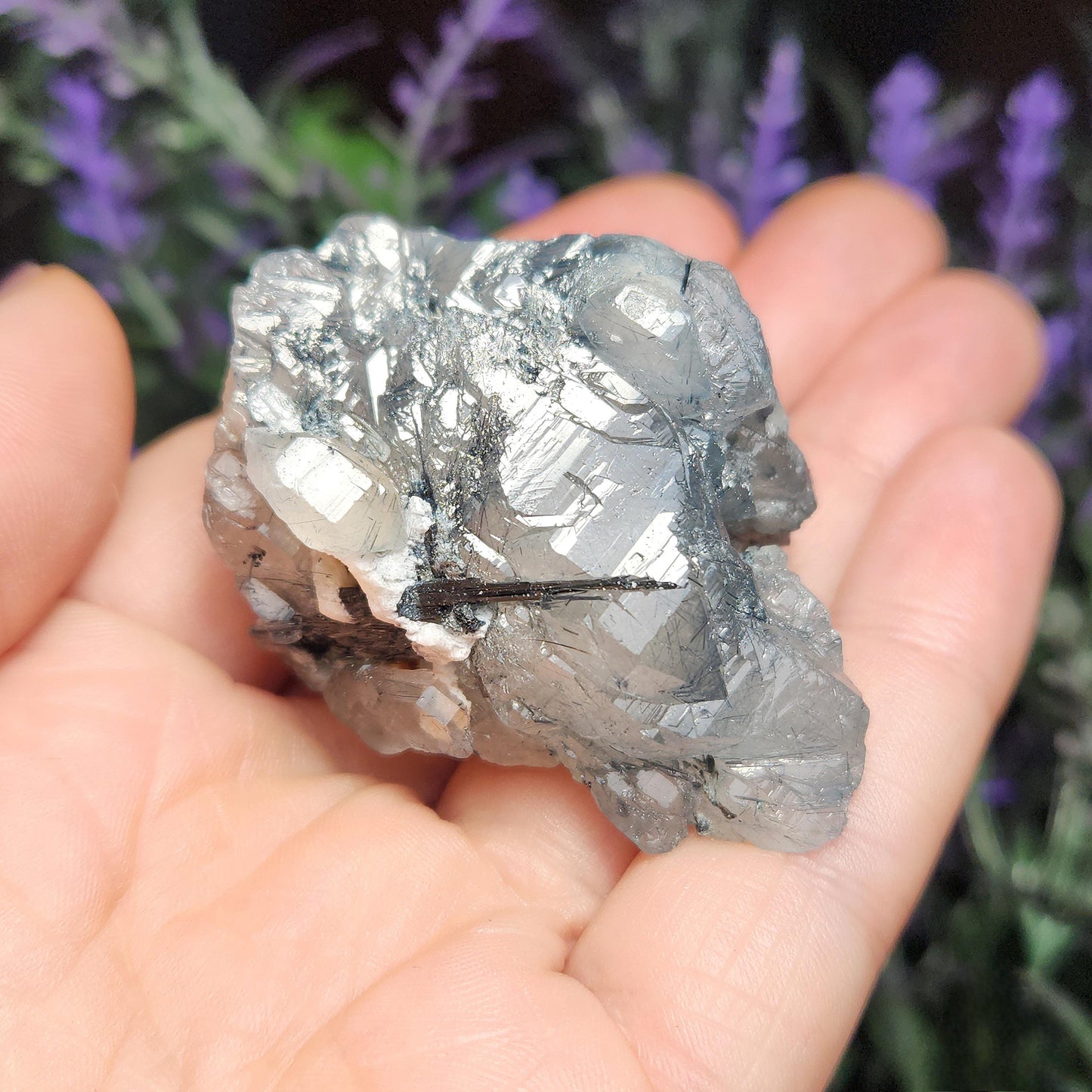 Blue Tourmaline in Quartz