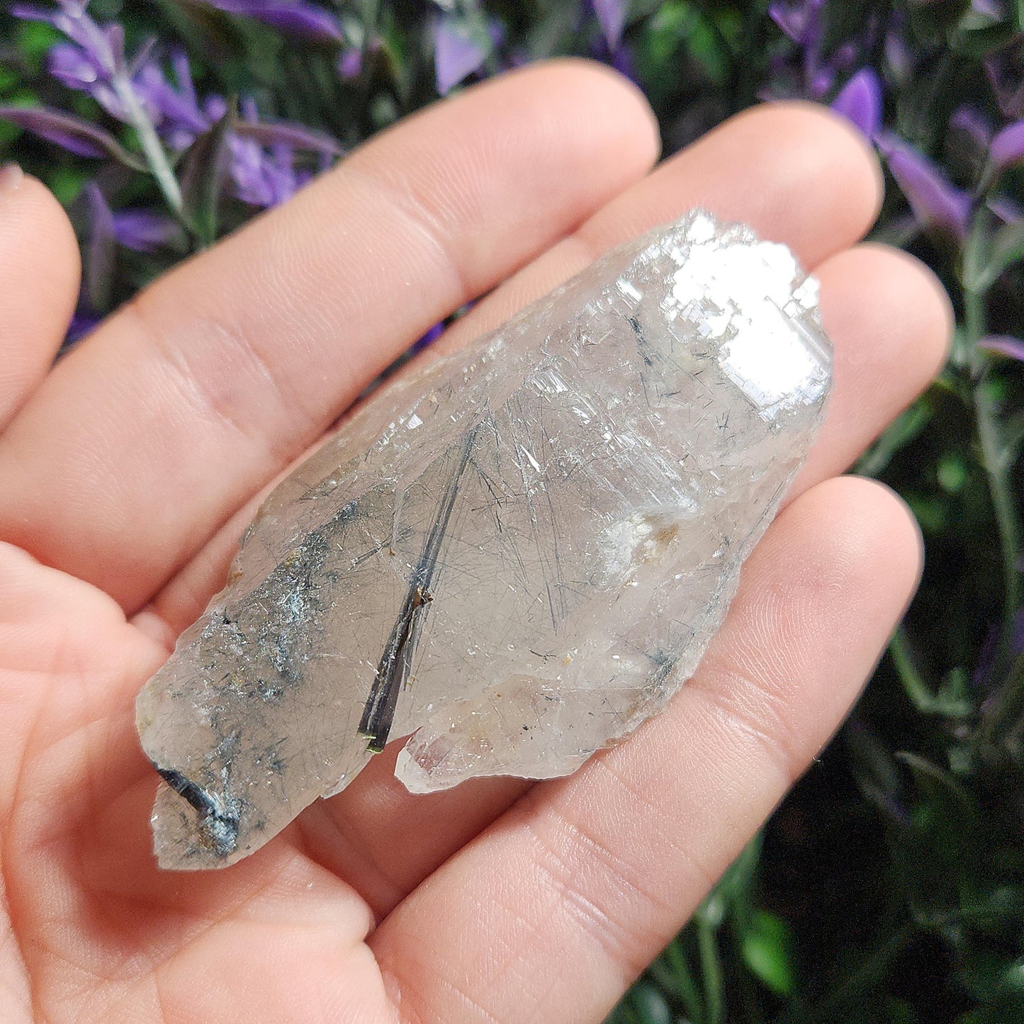 Blue Tourmaline in Quartz