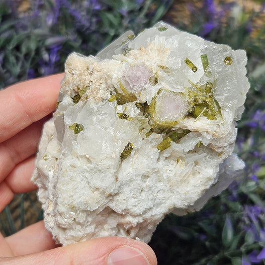 363g Watermelon Tourmaline & Quartz Specimen