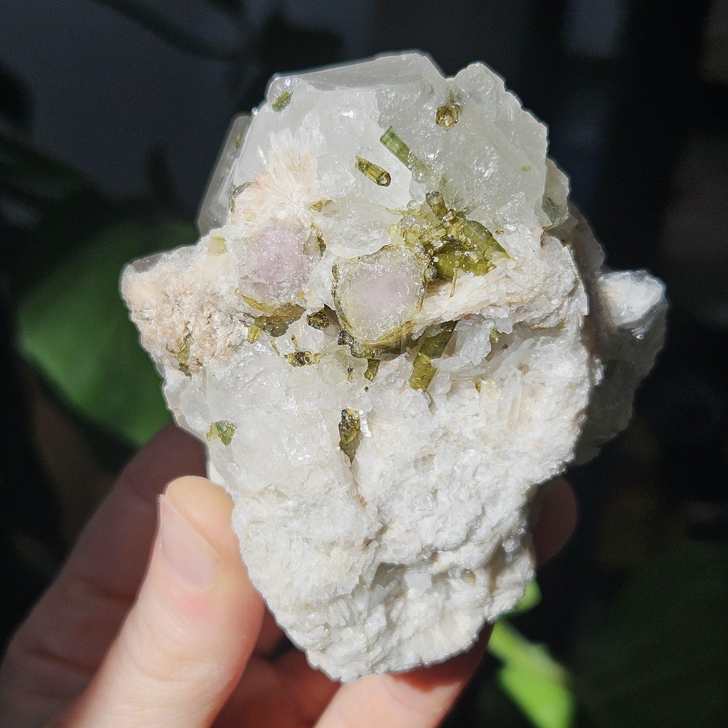363g Watermelon Tourmaline & Quartz Specimen