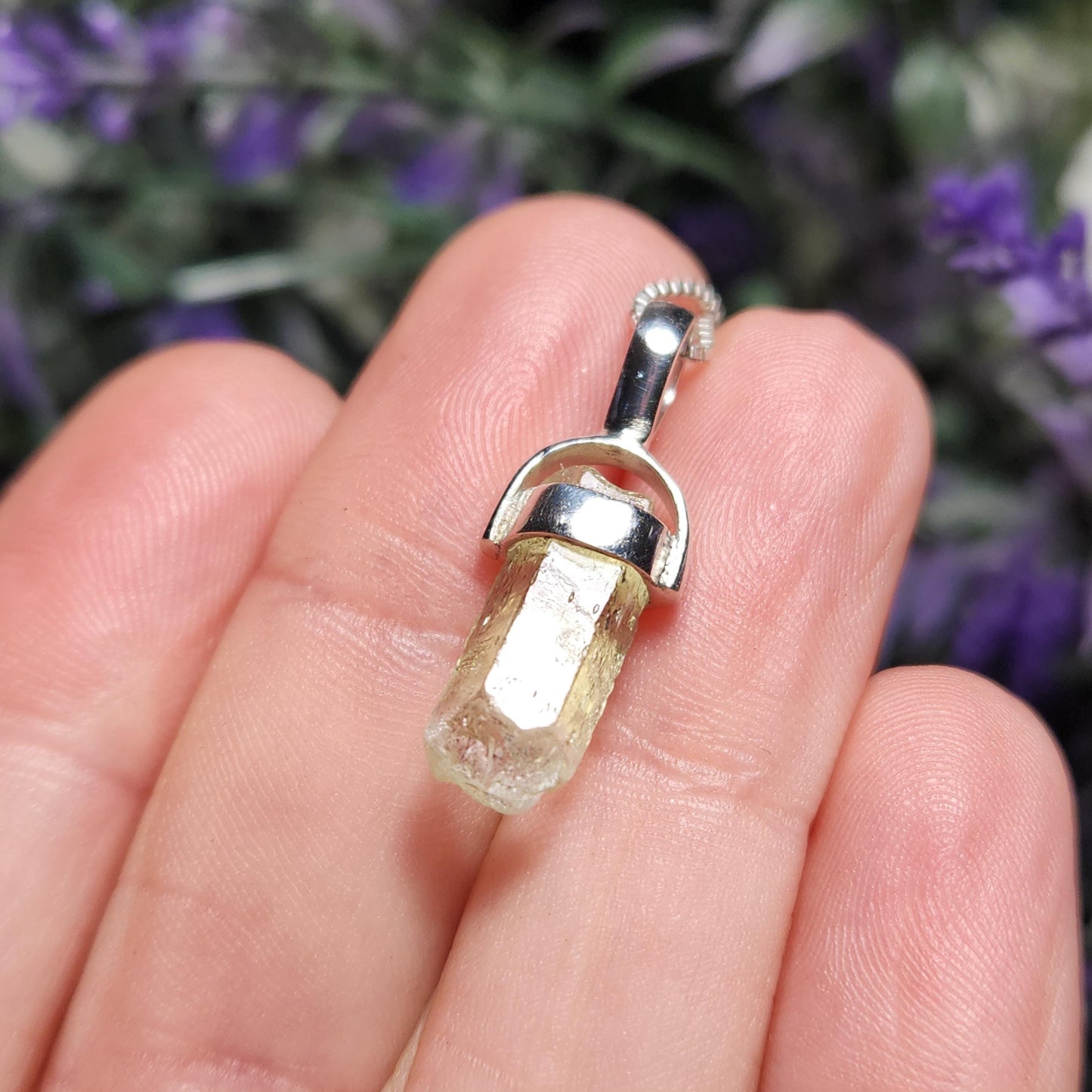 Raw Heliodor Crystal Pendant: Natural Brazilian Golden Beryl Necklace, Heliodor Terminated Specimen