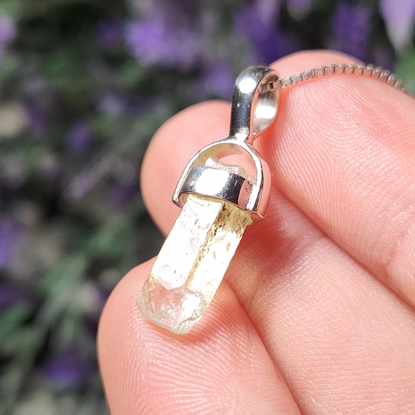 Raw Heliodor Crystal Pendant: Natural Brazilian Golden Beryl Necklace, Heliodor Terminated Specimen