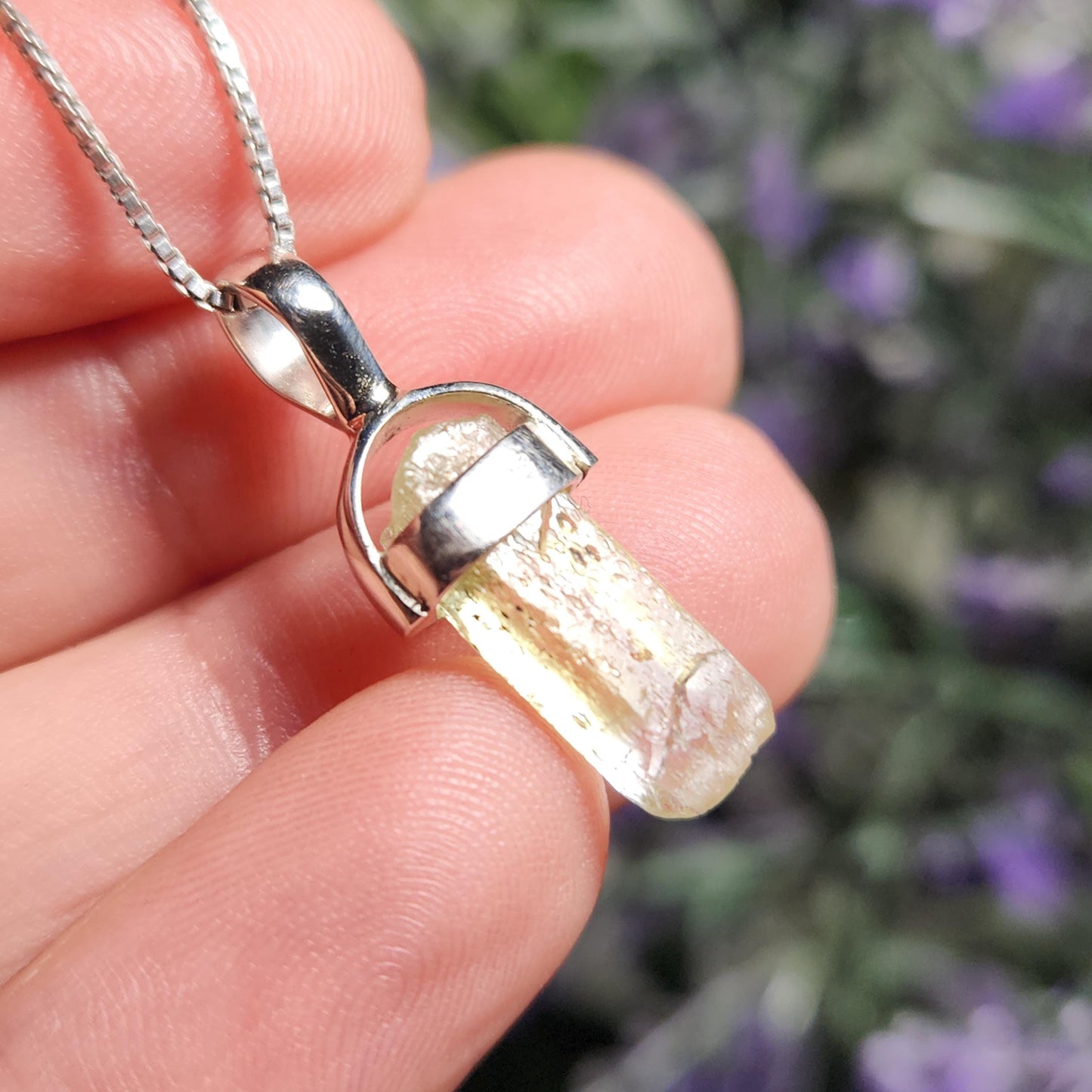 Raw Heliodor Crystal Pendant: Natural Brazilian Golden Beryl Necklace, Heliodor Terminated Specimen