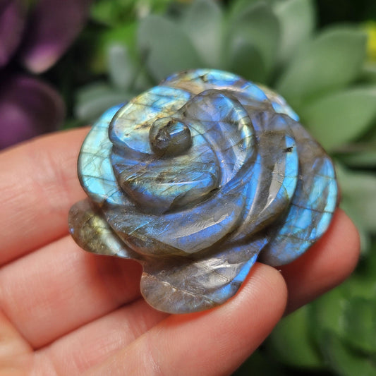 Labradorite Flower Carving