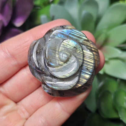 Labradorite Flower Carving
