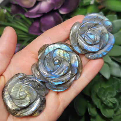 Labradorite Flower Carving