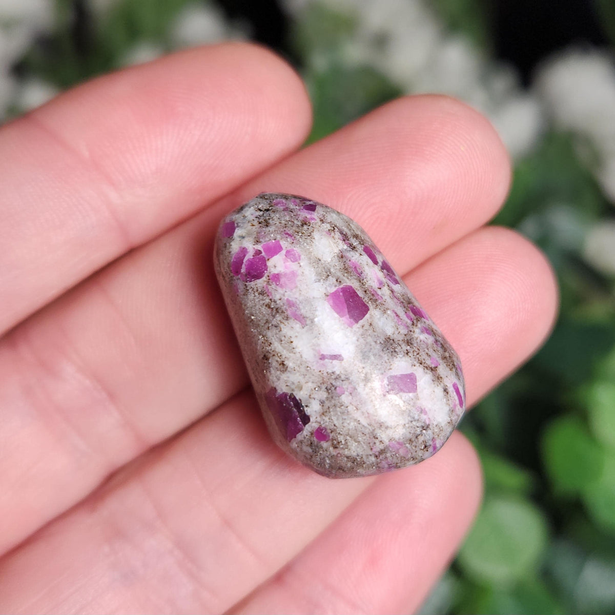 Tumbled Ruby Crystal, Ruby in Granite Specimen