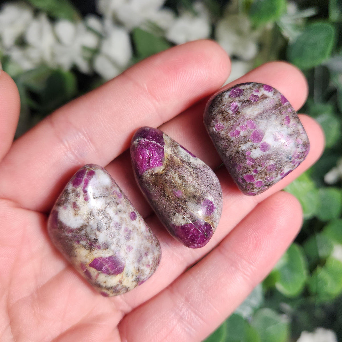 Tumbled Ruby Crystal, Ruby in Granite Specimen
