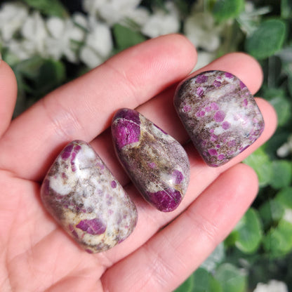 Tumbled Ruby Crystal, Ruby in Granite Specimen