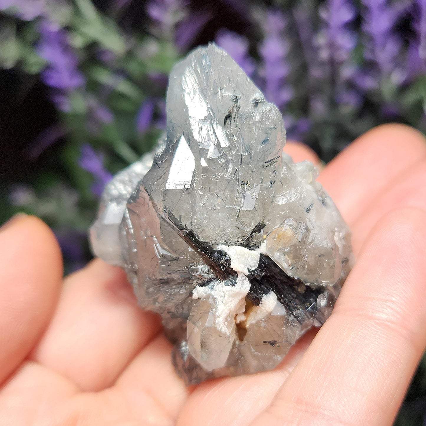 Blue Tourmaline in Quartz
