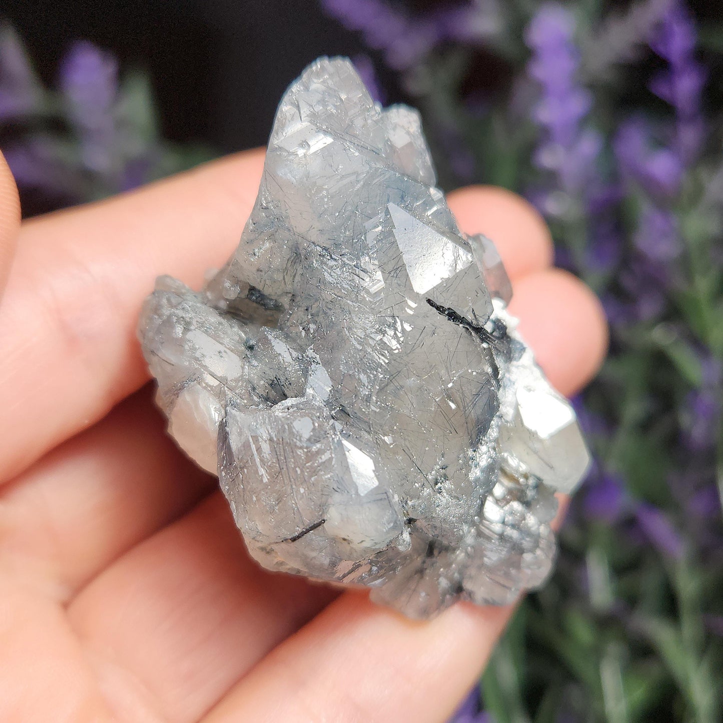 Blue Tourmaline in Quartz