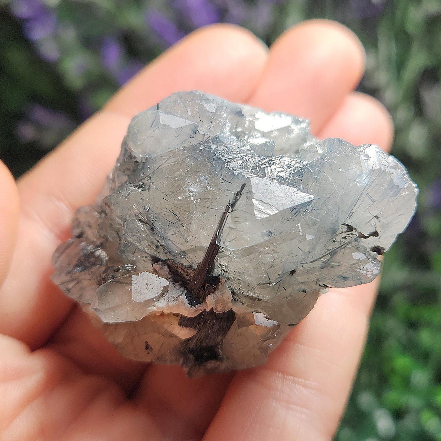Blue Tourmaline in Quartz