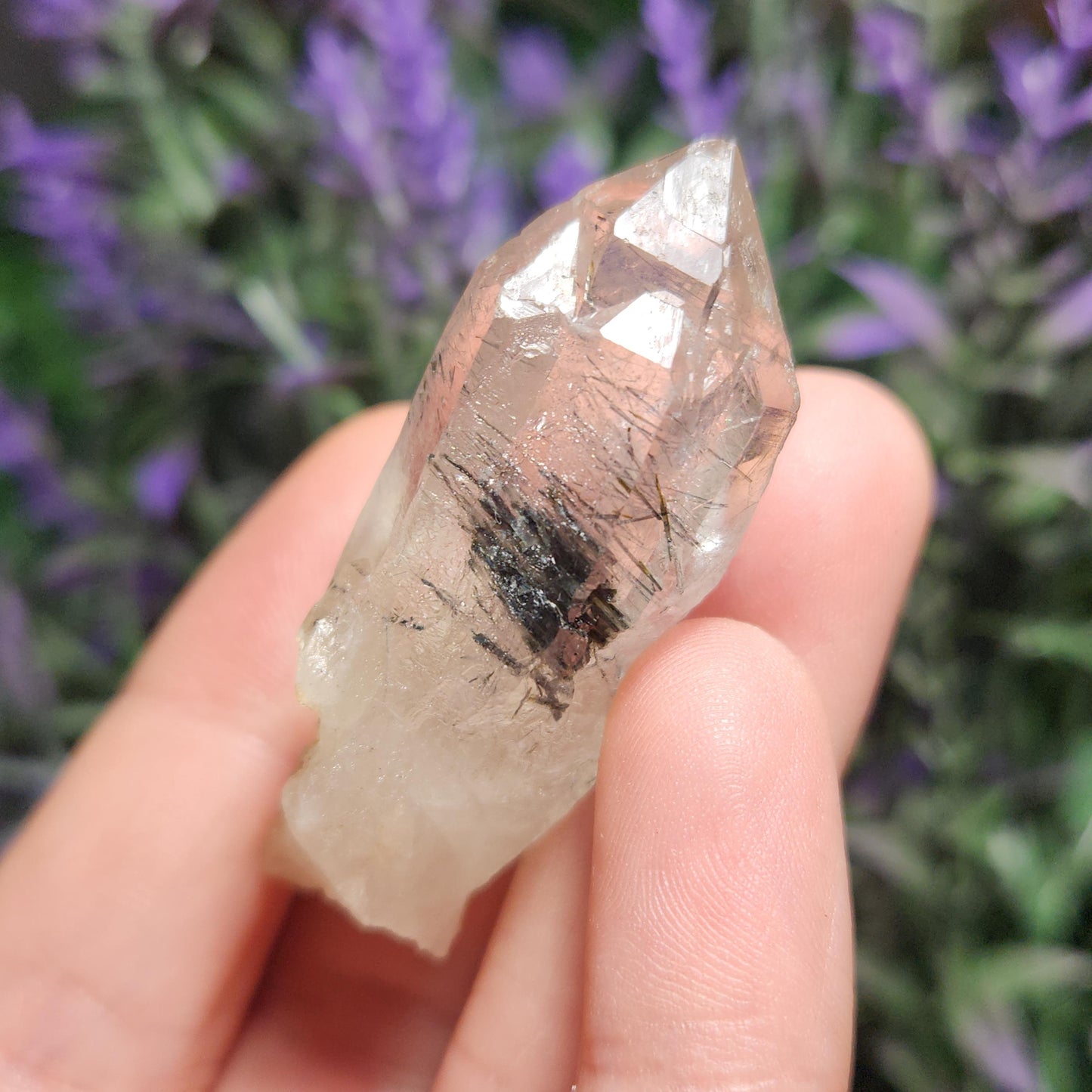 Blue Tourmaline in Quartz