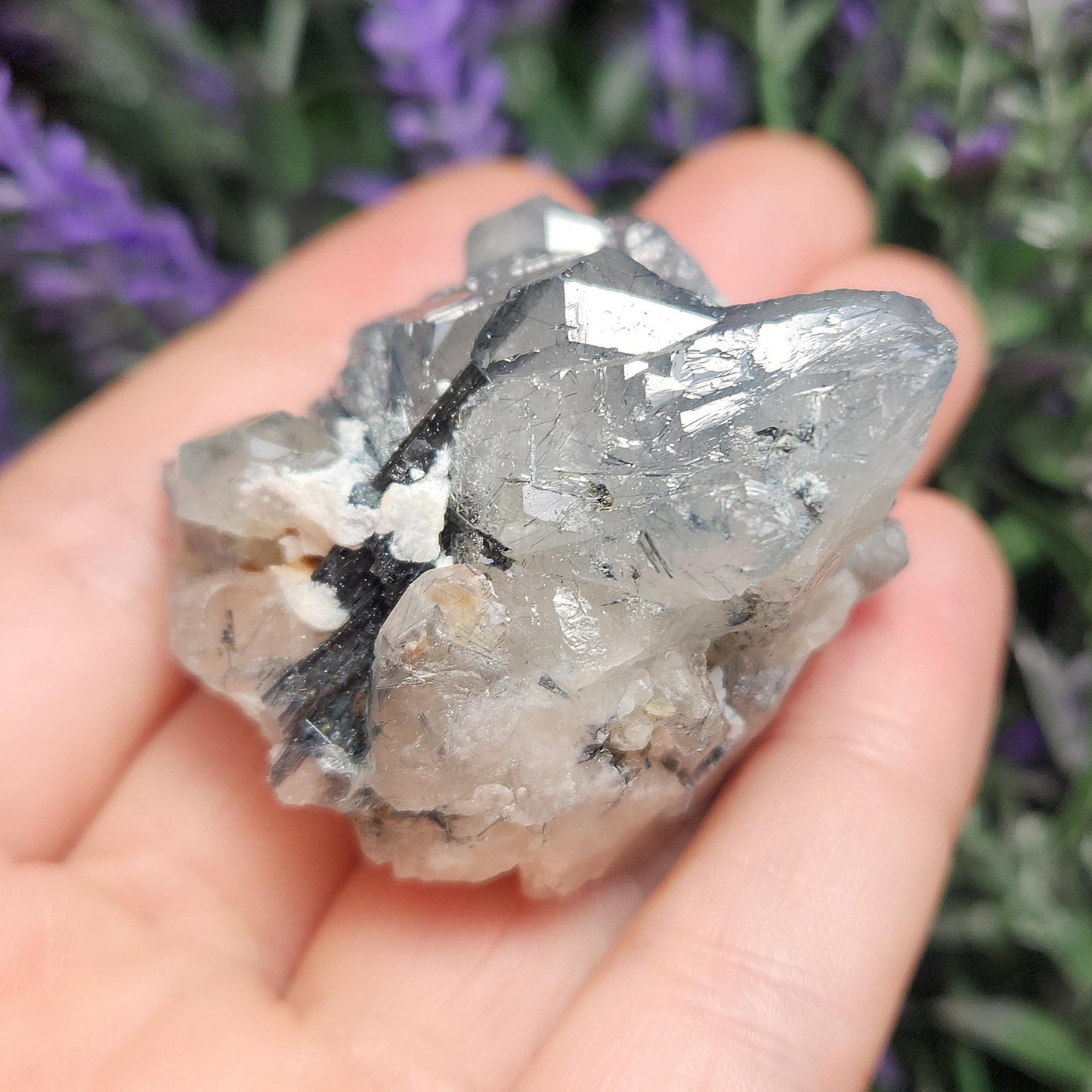Blue Tourmaline in Quartz