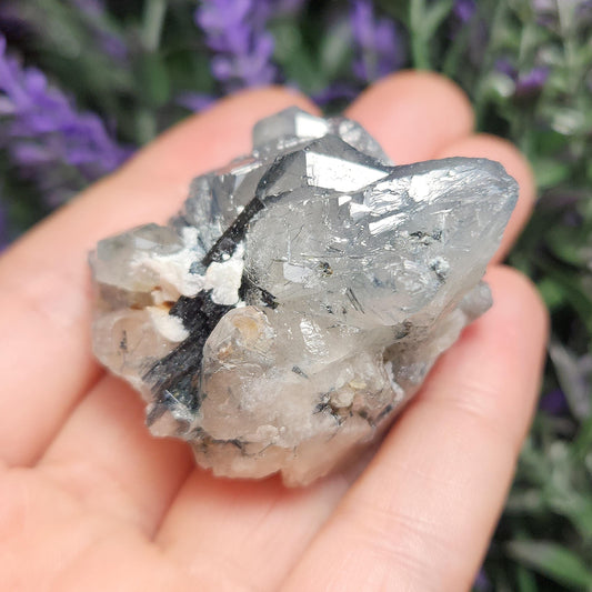 Blue Tourmaline in Quartz
