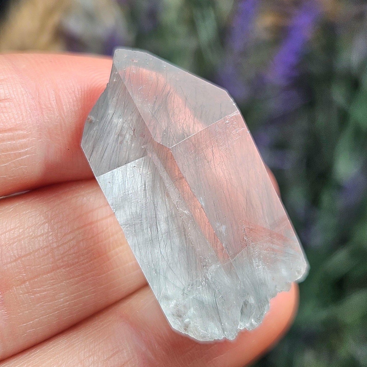 Fibrous Blue Tourmaline in Quartz