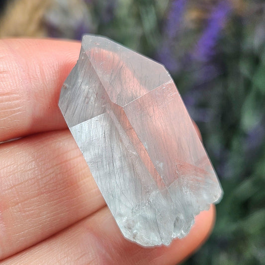Fibrous Blue Tourmaline in Quartz