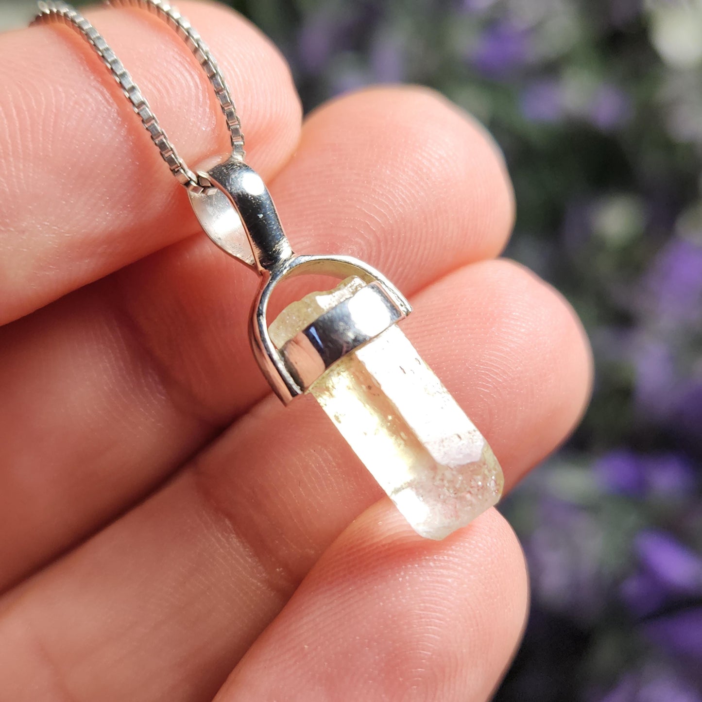 Raw Heliodor Crystal Pendant: Natural Brazilian Golden Beryl Necklace, Heliodor Terminated Specimen