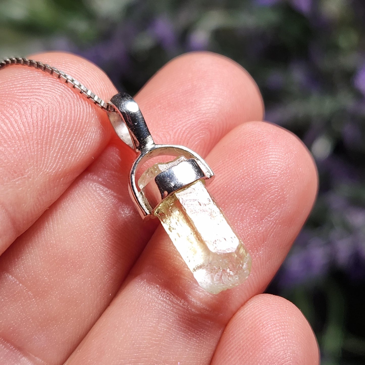 Raw Heliodor Crystal Pendant: Natural Brazilian Golden Beryl Necklace, Heliodor Terminated Specimen