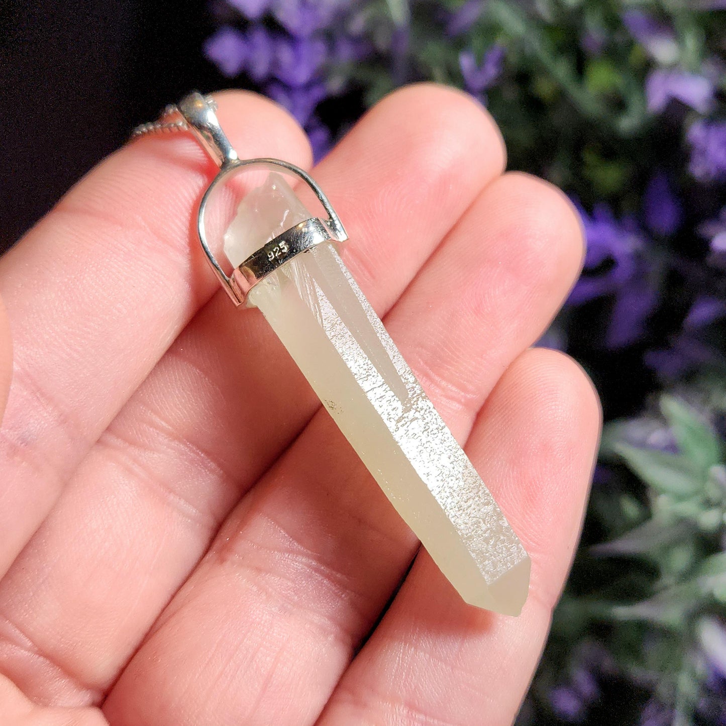 Hedenbergite Quartz Pendant