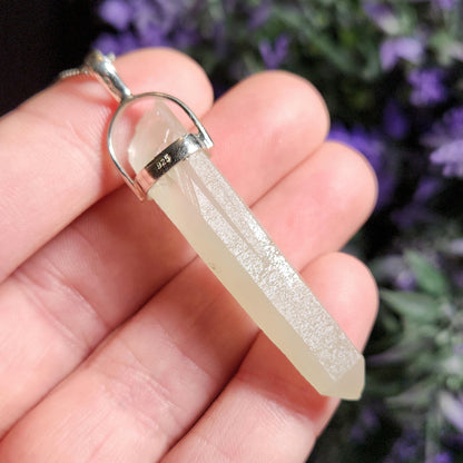 Hedenbergite Quartz Pendant