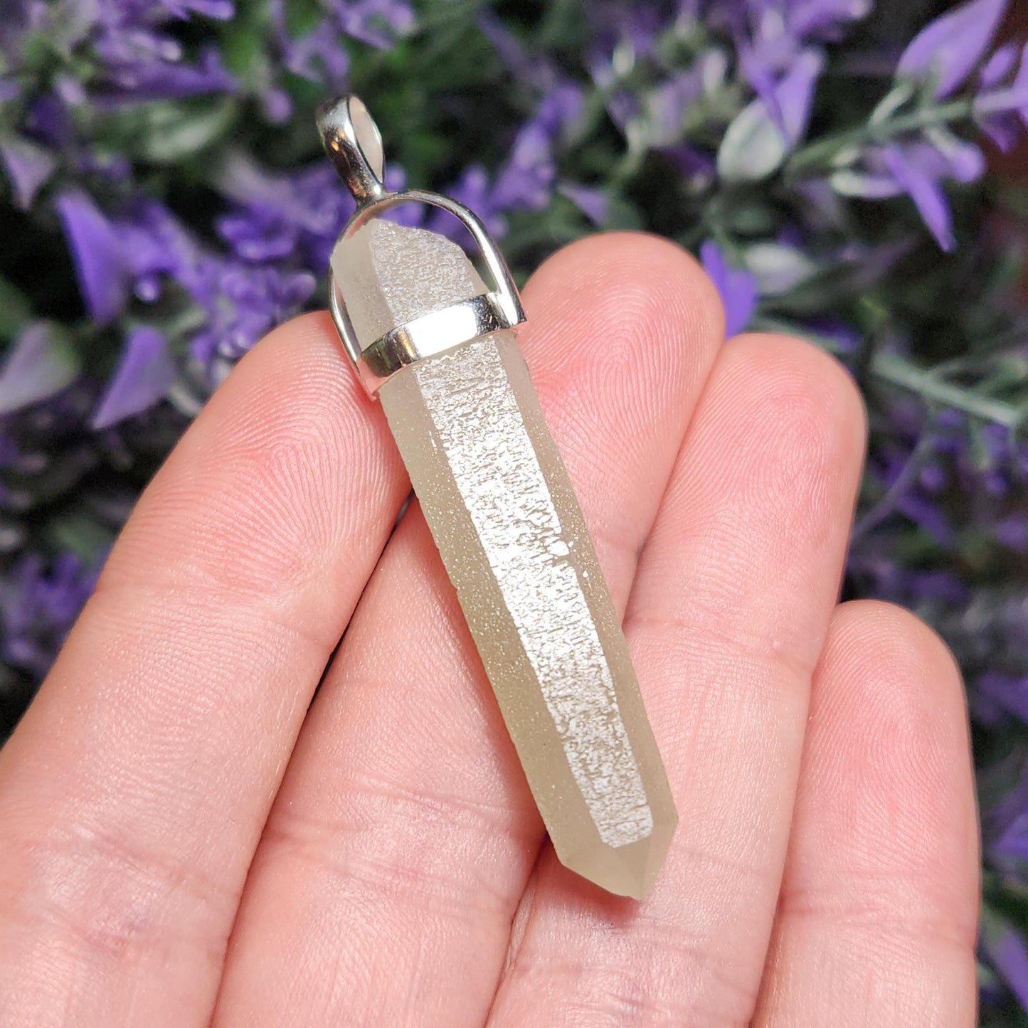 Hedenbergite Quartz Pendant