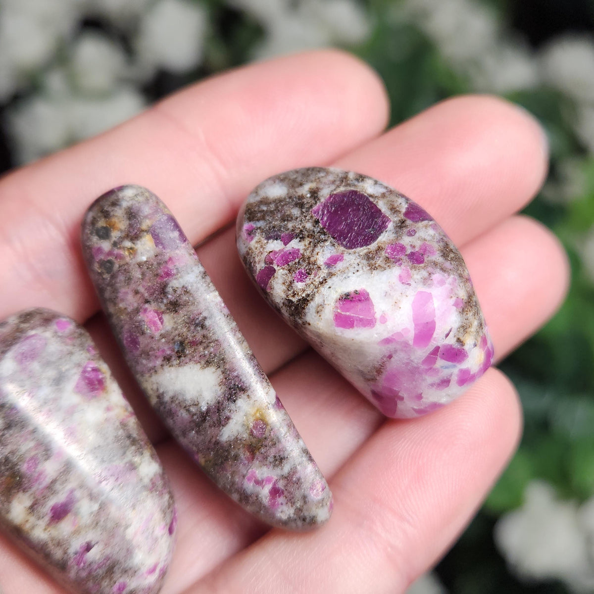 Tumbled Ruby Crystal, Ruby in Granite Specimen