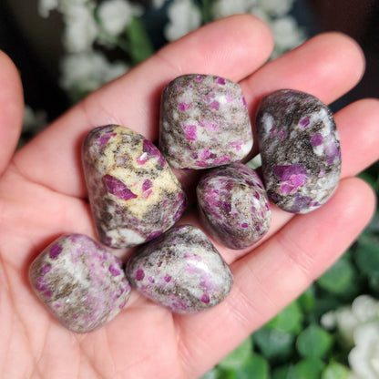 Tumbled Ruby Crystal, Ruby in Granite Specimen