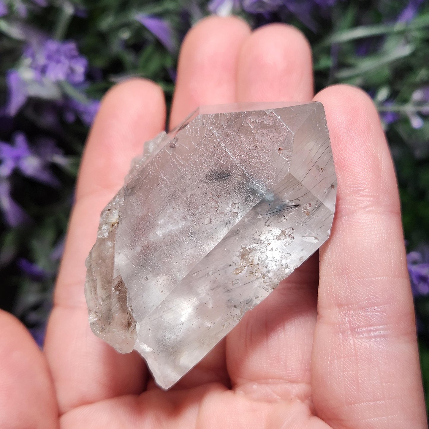 Fibrous Blue Tourmaline in Quartz