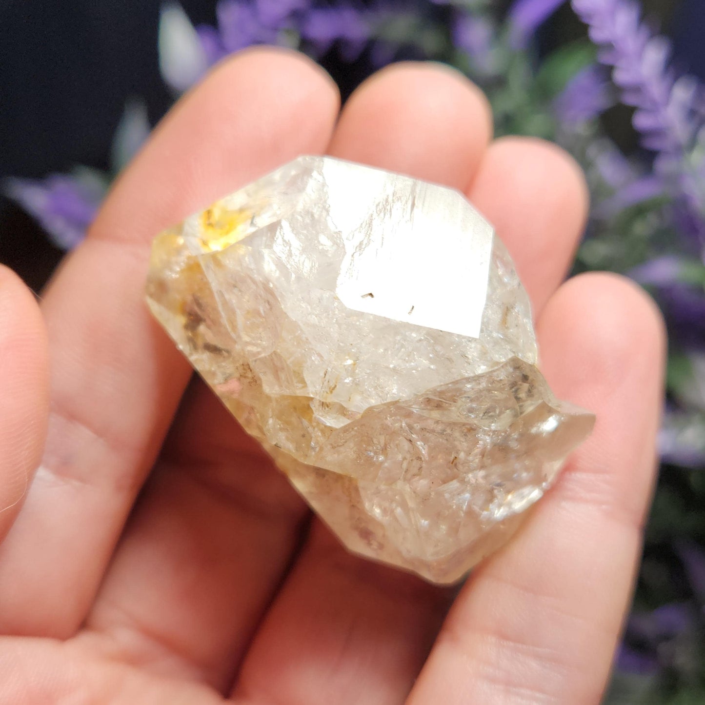 Moving ENHYDRO Herkimer Diamond (36 grams):  New York Herkimer Quartz Crystal with Water & Carbon Inclusion