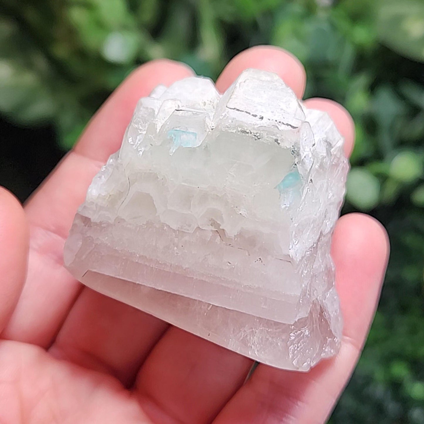 Ajoite in Quartz Crystal Specimen: Polished Display Piece