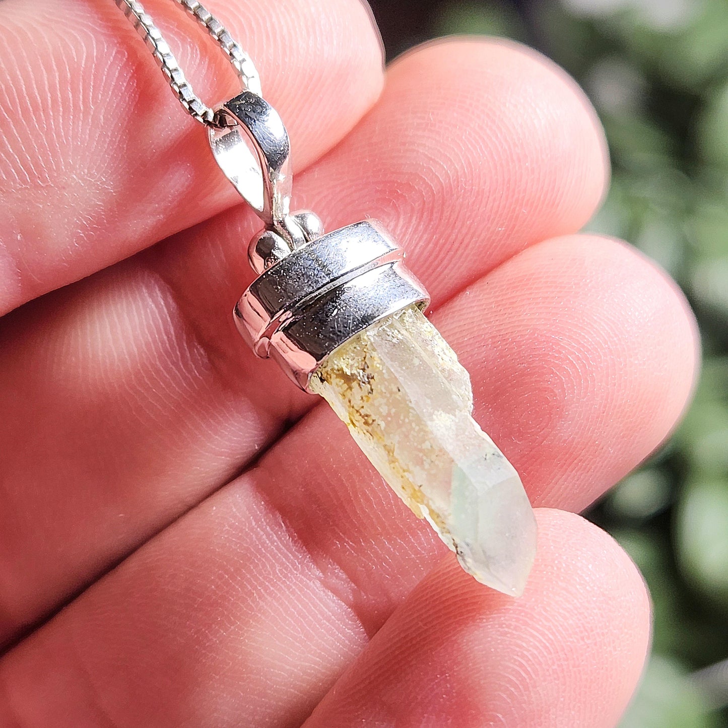 Ajoite Phantom in Quartz Crystal Pendant