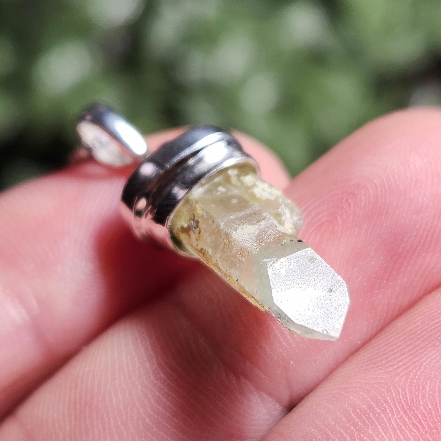 Ajoite Phantom in Quartz Crystal Pendant