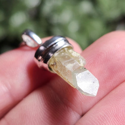 Ajoite Phantom in Quartz Crystal Pendant