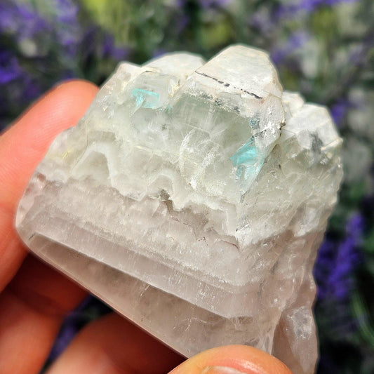 Ajoite in Quartz Crystal Specimen: Polished Display Piece