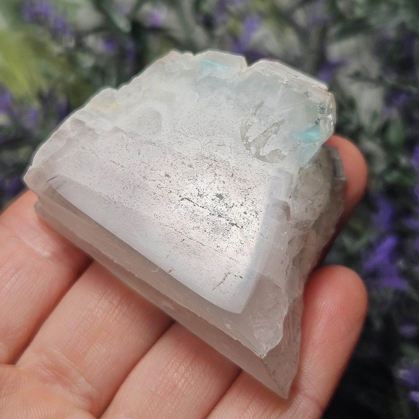 Ajoite in Quartz Crystal Specimen: Polished Display Piece