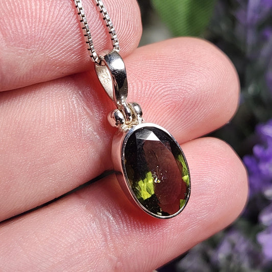 Faceted Moldavite Pendant