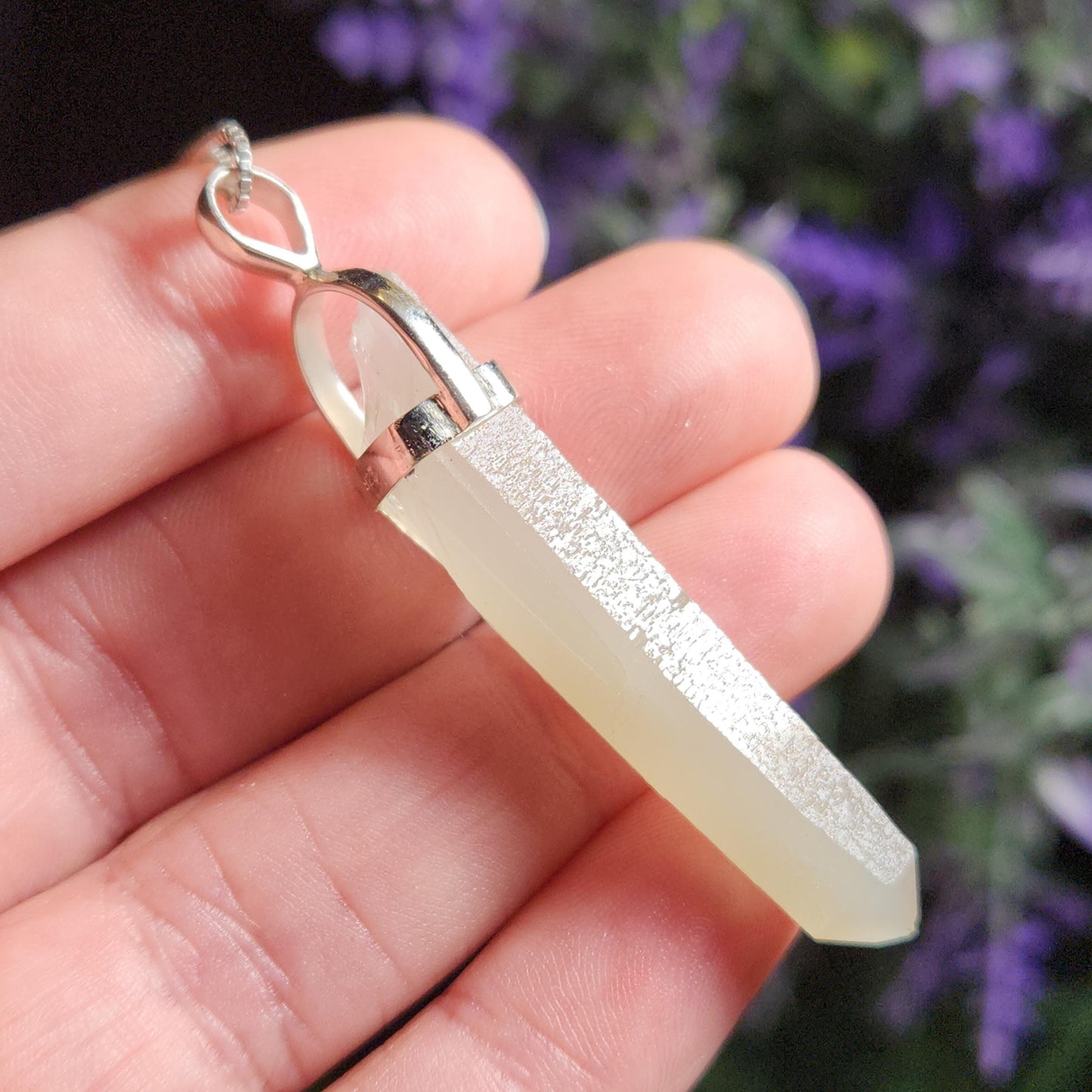 Hedenbergite Quartz Pendant