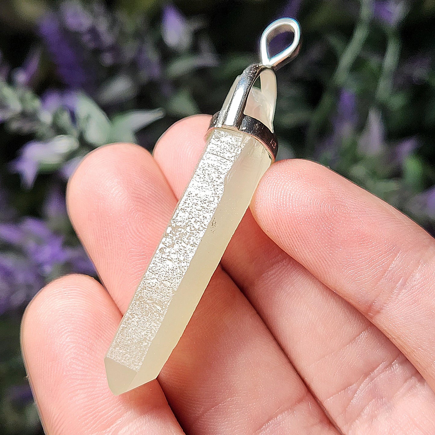 Hedenbergite Quartz Pendant