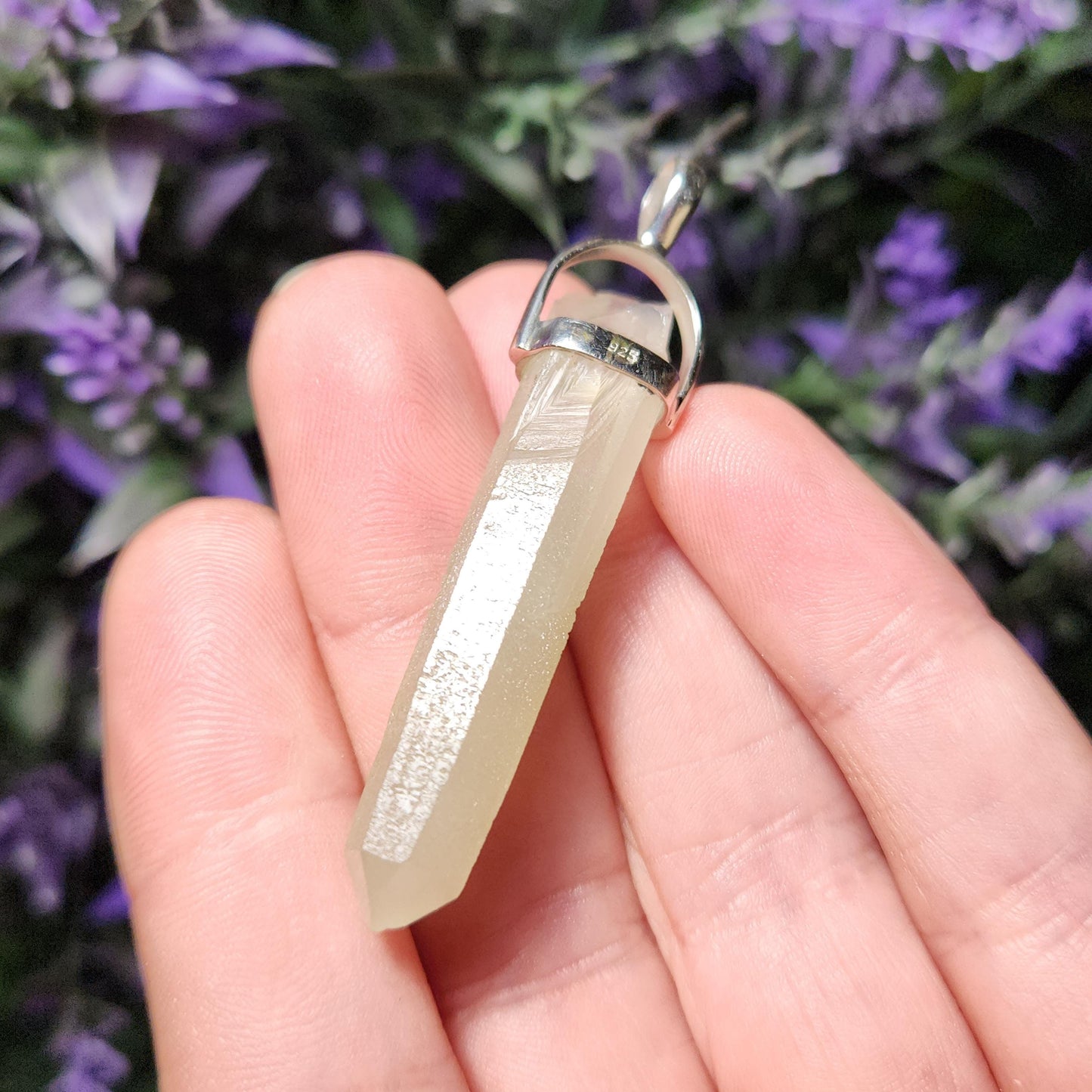 Hedenbergite Quartz Pendant