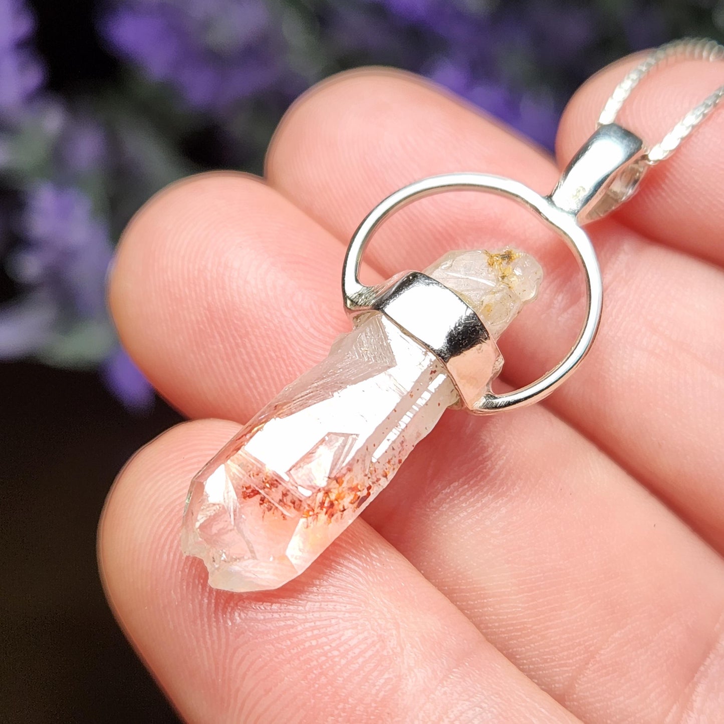 Lepidocrocite Phantom Quartz Pendant